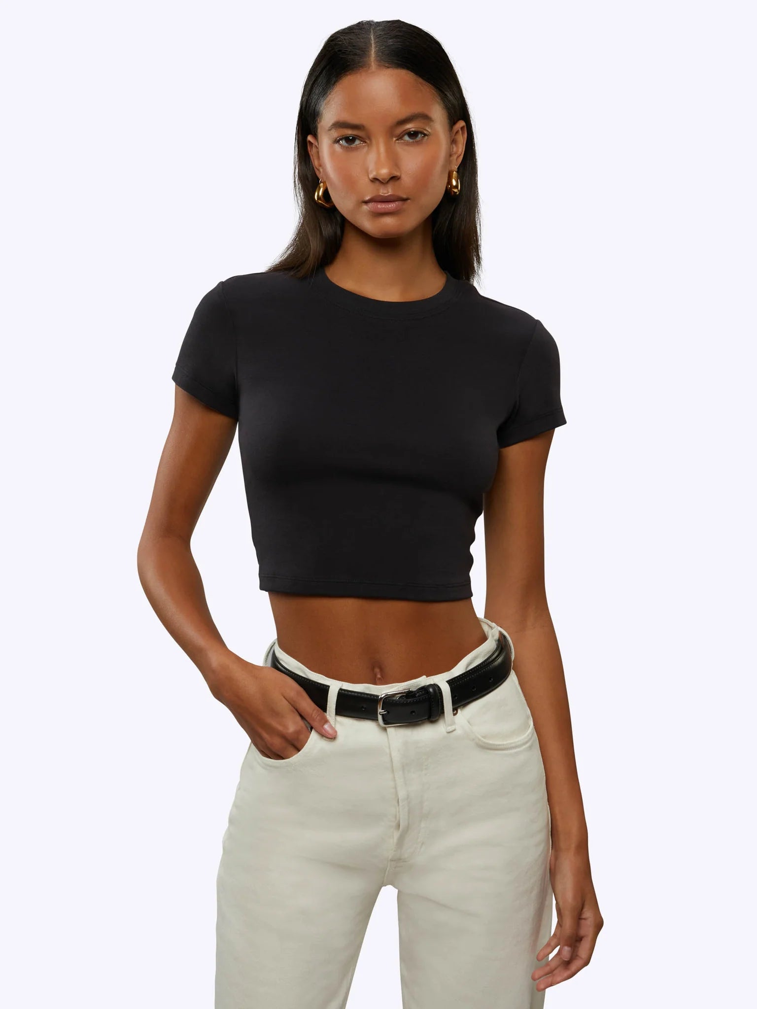 Cuts Tomboy Cropped Tee Black / X-Small