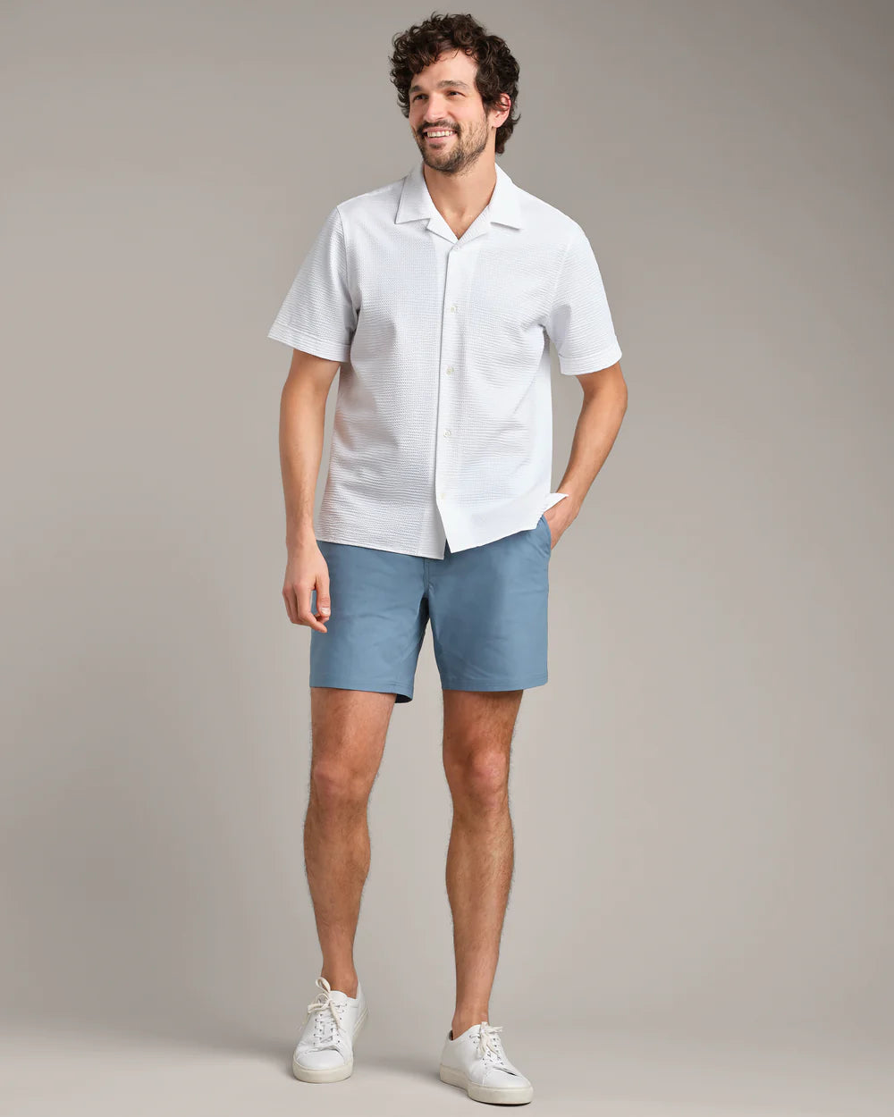 Rhone Commuter Seersucker Camp Collar Shirt