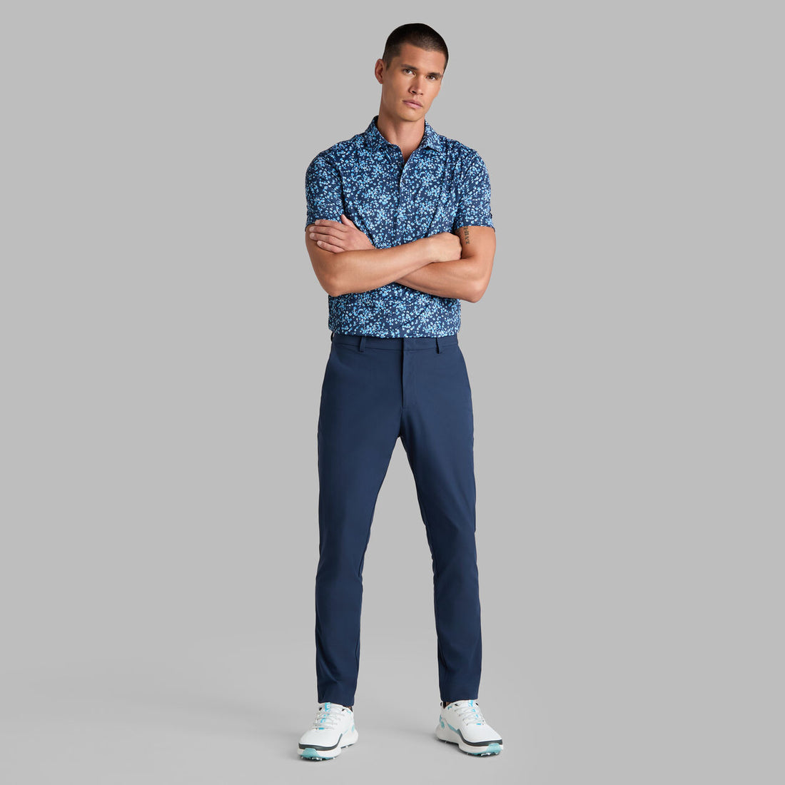 G/Fore Scattered Ditzy Tech Jersey Polo