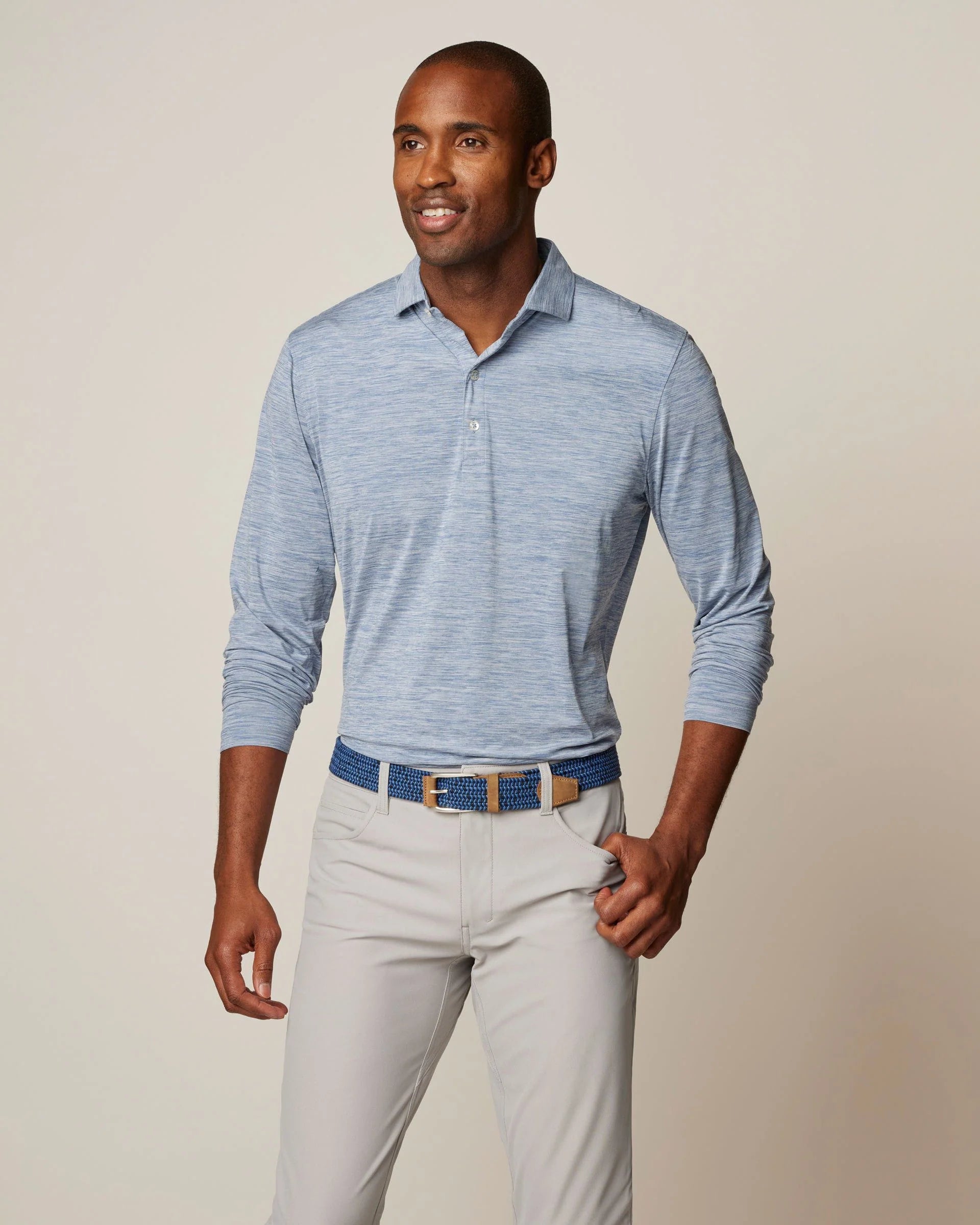 Johnnie-O Swing Long Sleeve Featherweight Performance Polo