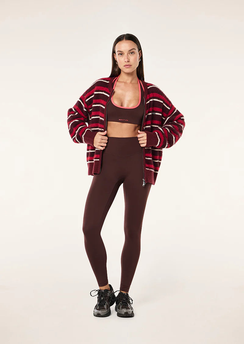 PE Nation Sable Stripe Knit Bomber