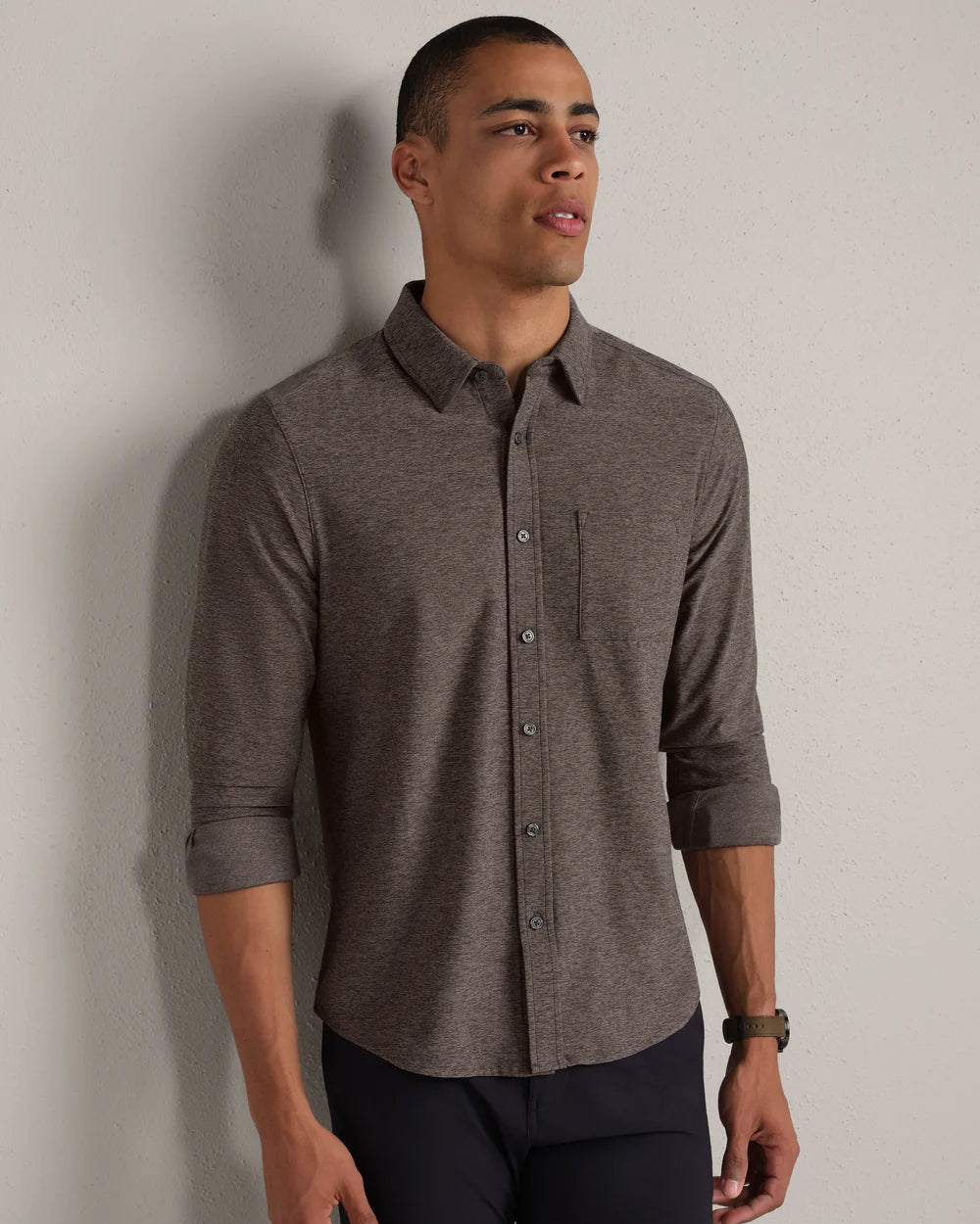 Rhone WFH Shirt Foggy Taupe Heather / X-Large Rhone WFH Shirt Foggy Taupe Heather / X-Large