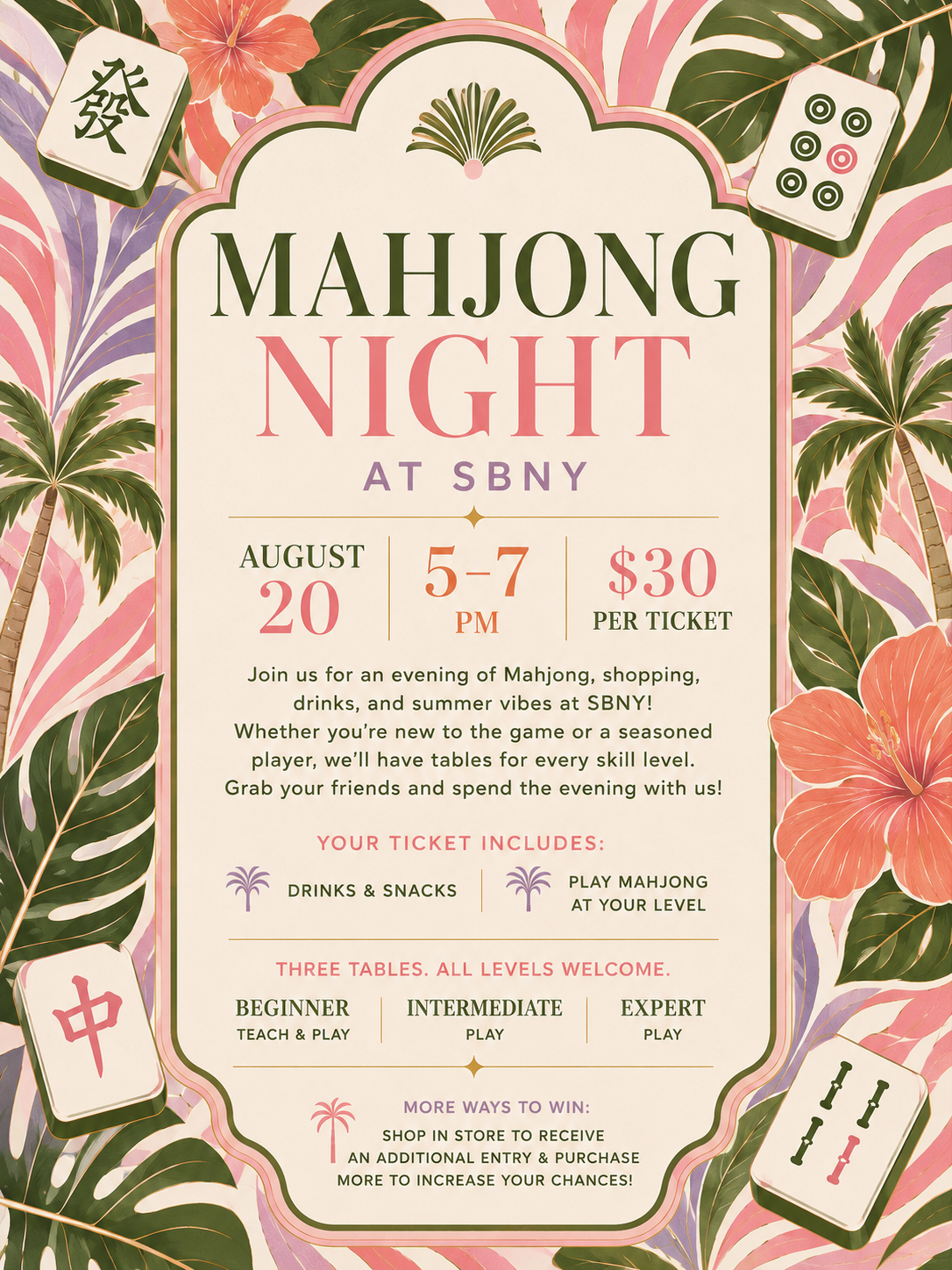 Mahjong Night August 20th