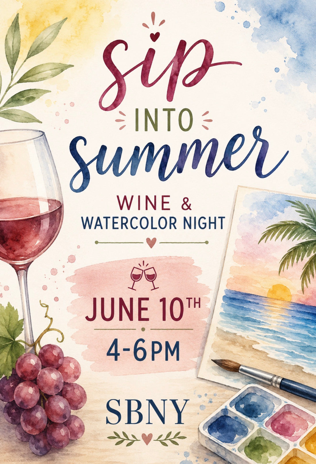 Wine and Watercolor night