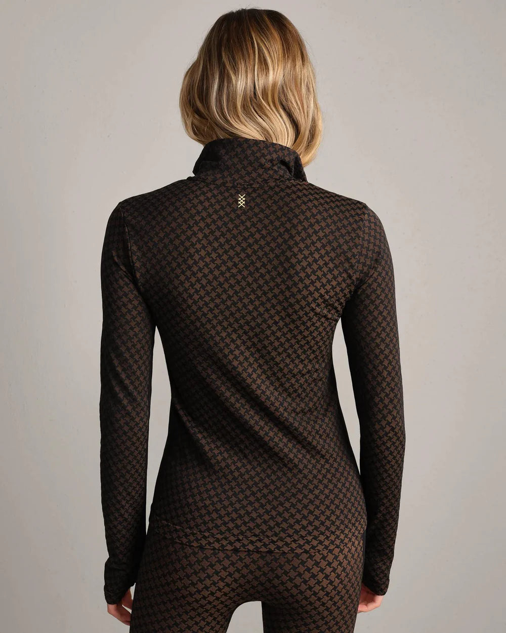 Rhone Après Houndstooth Seamless 1/4 Zip