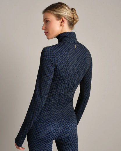 Rhone Après Houndstooth Seamless 1/4 Zip