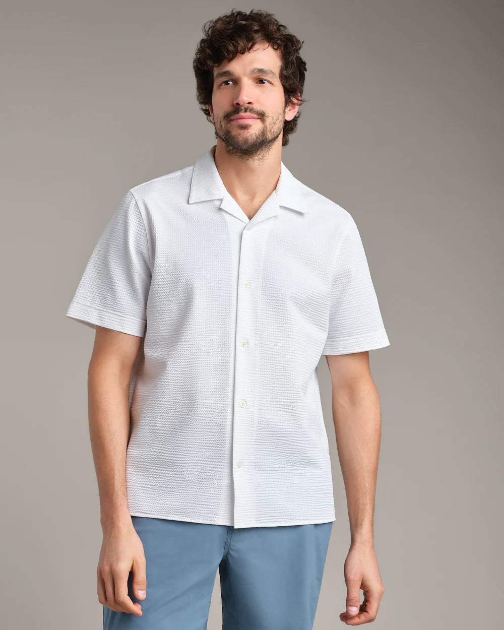 Rhone Commuter Seersucker Camp Collar Shirt