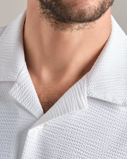 Rhone Commuter Seersucker Camp Collar Shirt