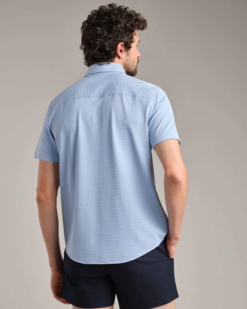 Rhone Commuter Seersucker Short Sleeve Button Down