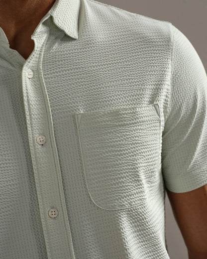Rhone Commuter Seersucker Short Sleeve Button Down