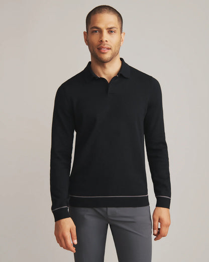 Rhone Compass Knit Long Sleeve Polo