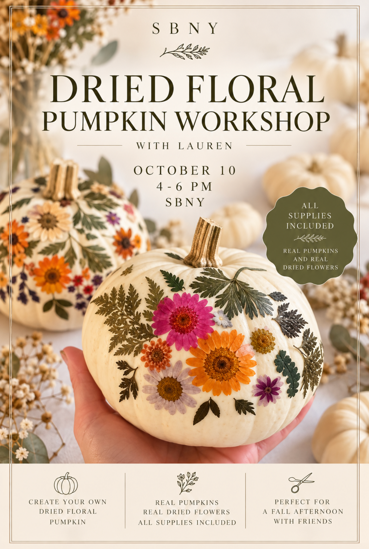 Dried Floral Pumpkin Workshop 🎃🌸