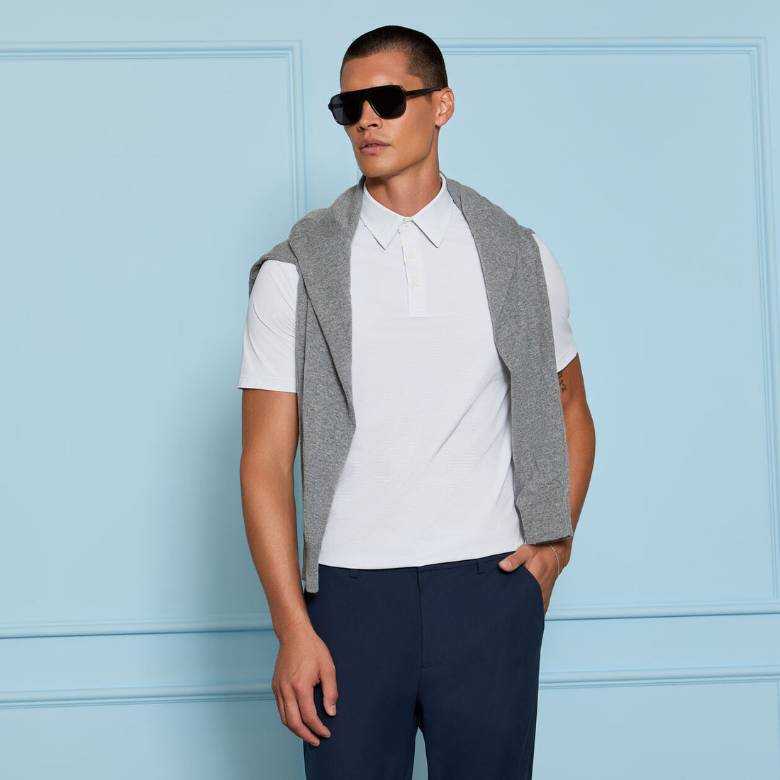 G/Fore Fine Stretch Jacquard Polo