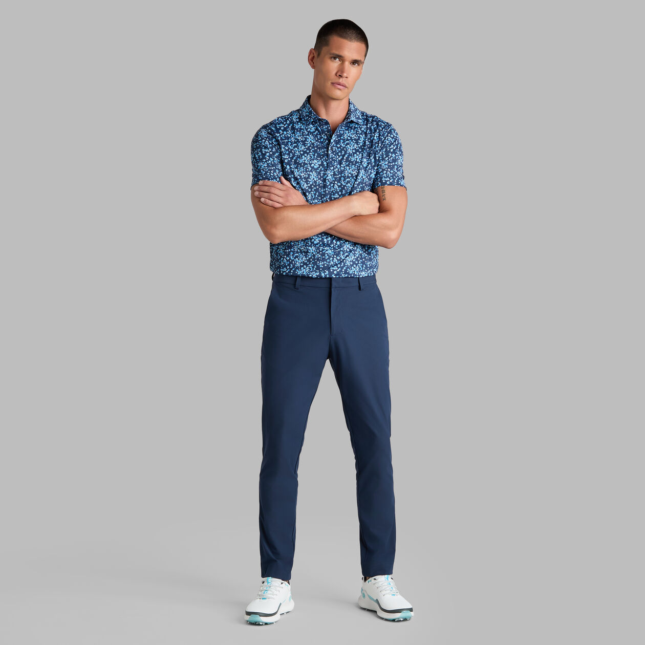 G/Fore Scattered Ditzy Tech Jersey Polo