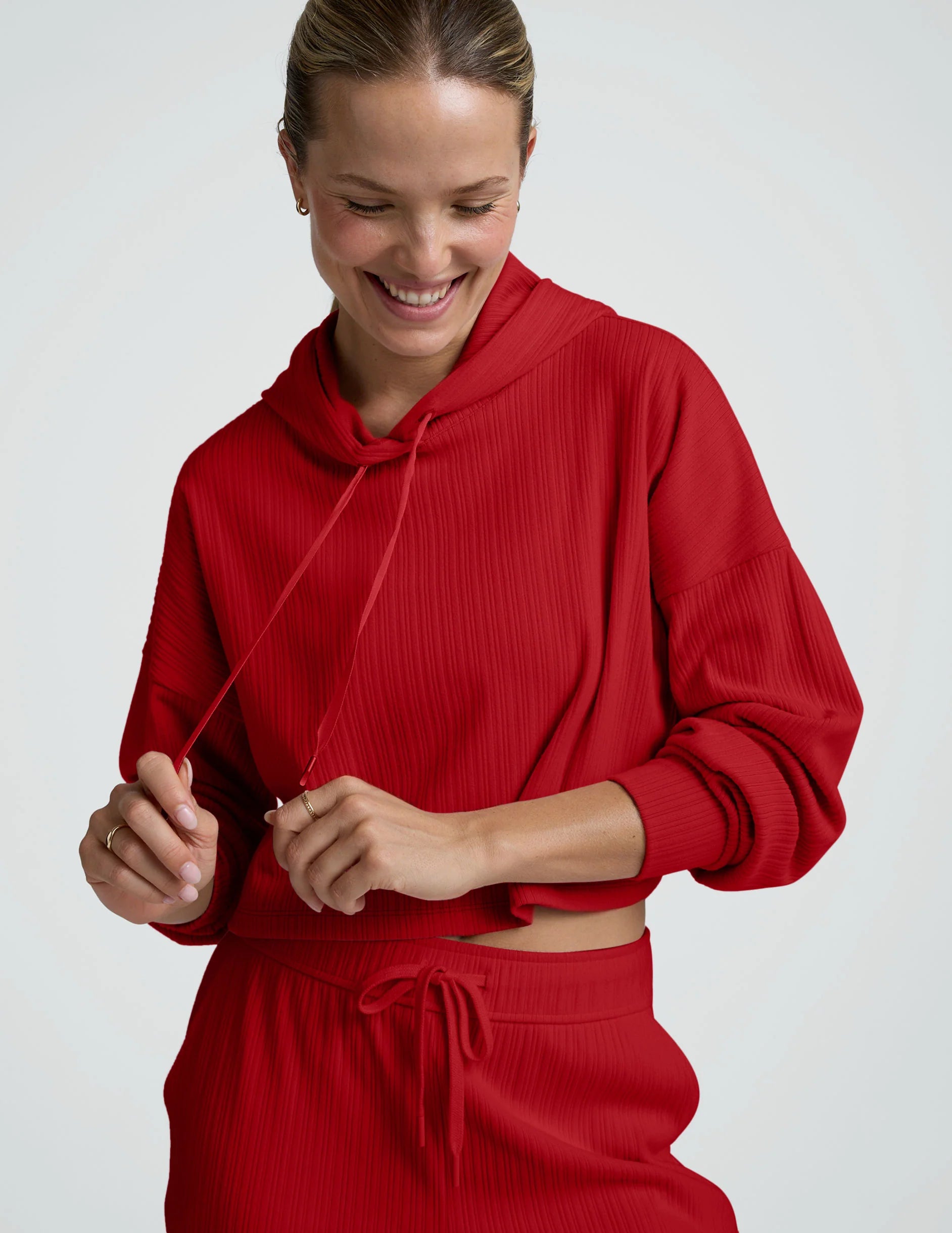 Beyond Yoga Breathe Easy Ribbed Cropped Hoodie
