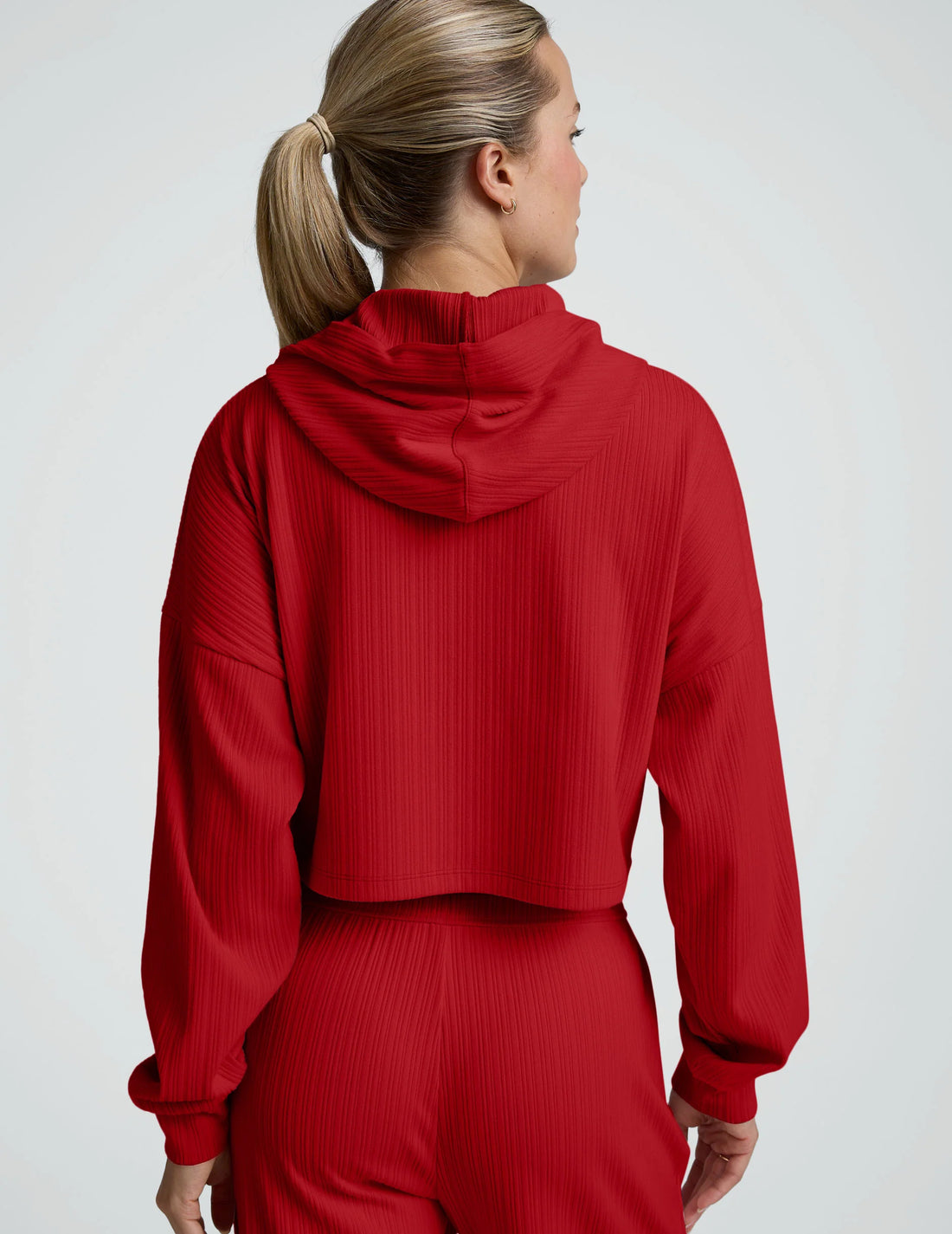 Beyond Yoga Breathe Easy Ribbed Cropped Hoodie