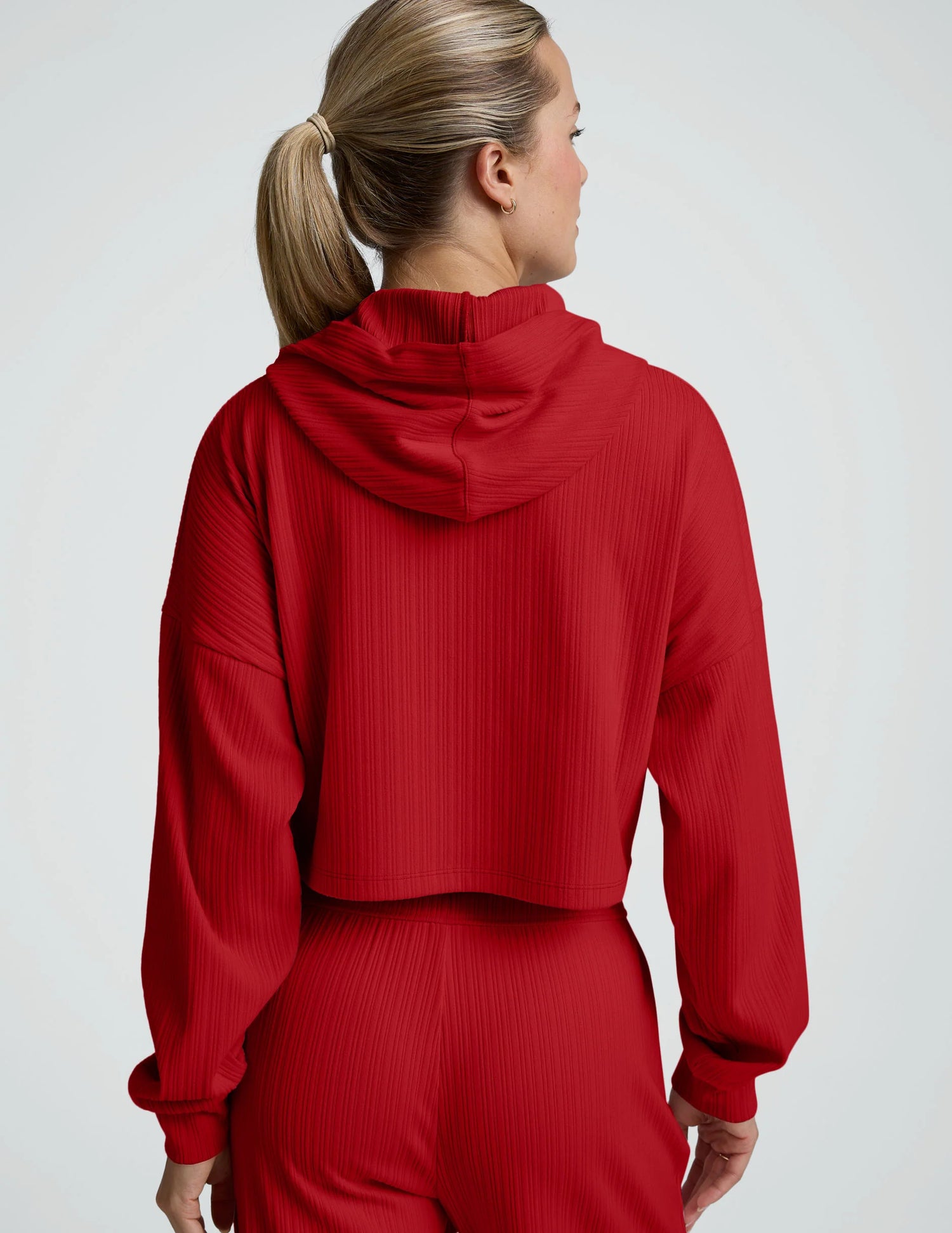 Beyond Yoga Breathe Easy Ribbed Cropped Hoodie