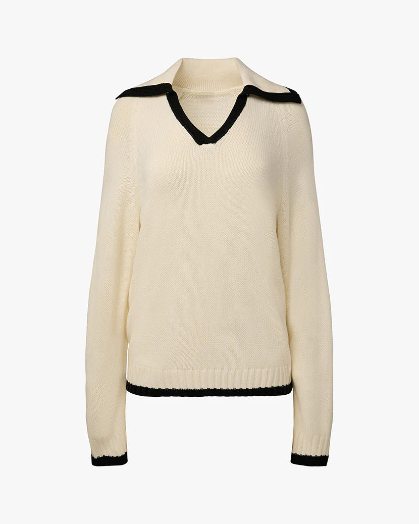 WeWoreWhat Collar V Neck Sweater