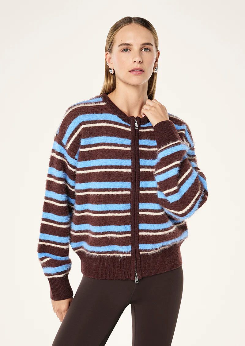 PE Nation Sable Stripe Knit Bomber