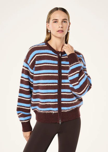 PE Nation Sable Stripe Knit Bomber