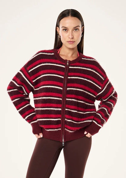 PE Nation Sable Stripe Knit Bomber