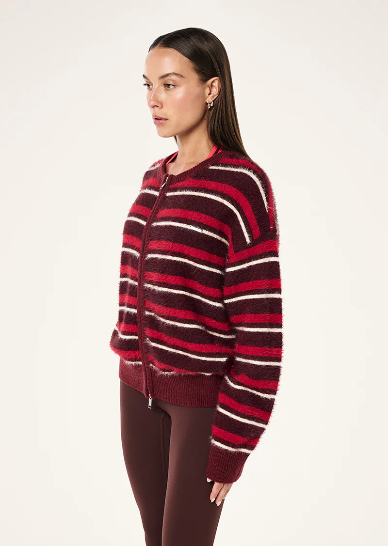 PE Nation Sable Stripe Knit Bomber