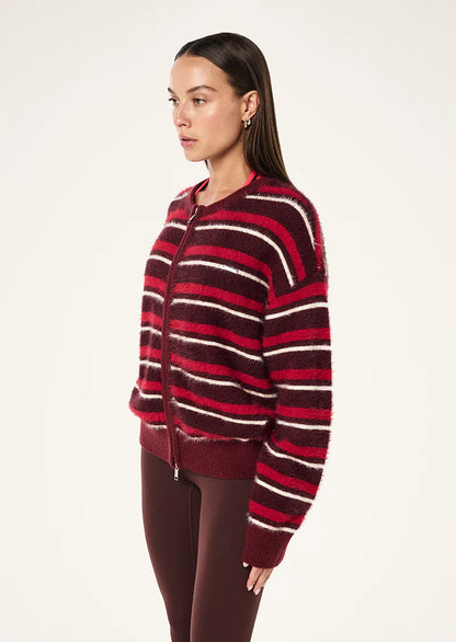 PE Nation Sable Stripe Knit Bomber