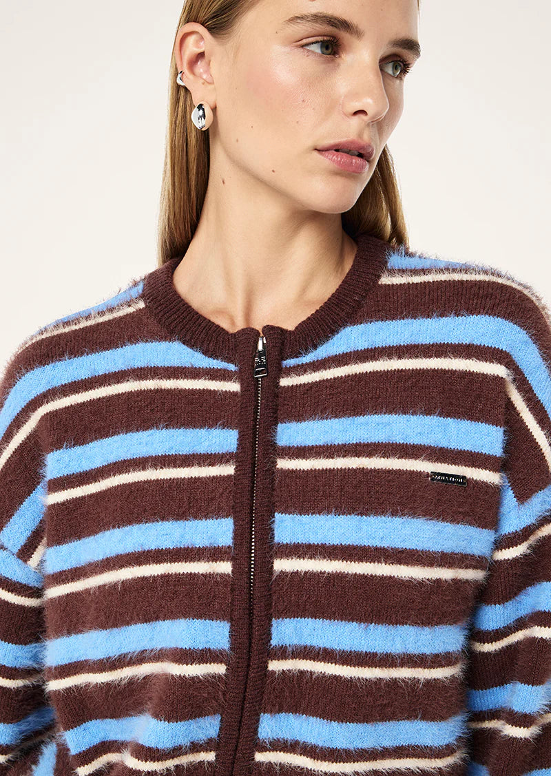 PE Nation Sable Stripe Knit Bomber