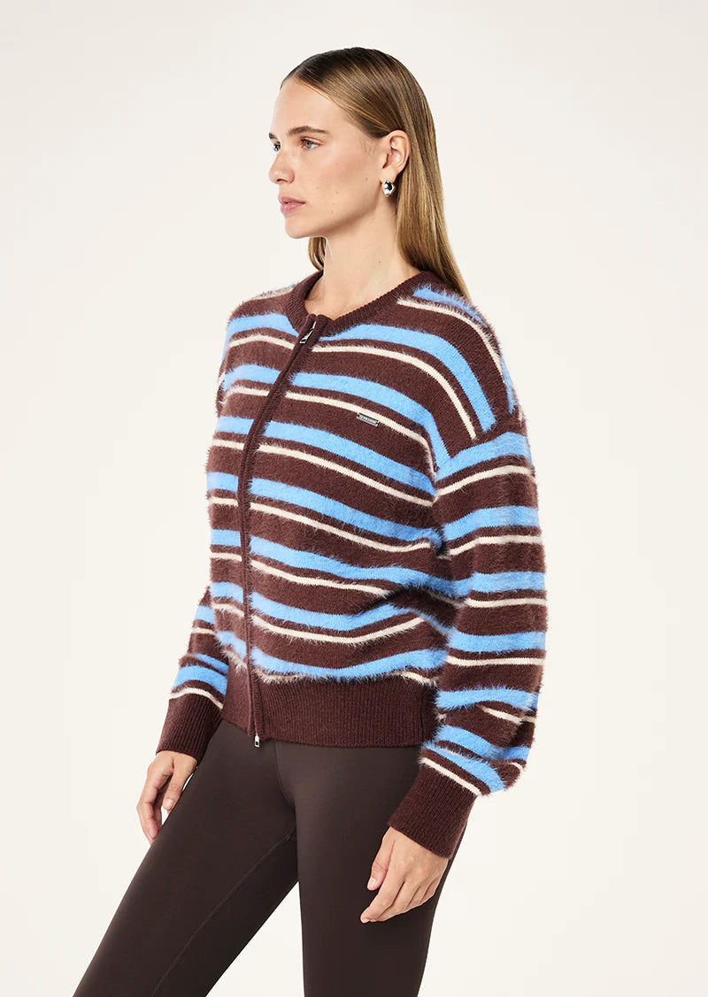 PE Nation Sable Stripe Knit Bomber