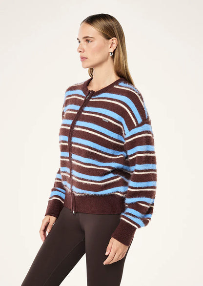 PE Nation Sable Stripe Knit Bomber