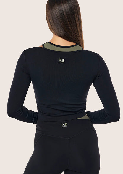 PE Nation Sutton Long Sleeve Cropped Top