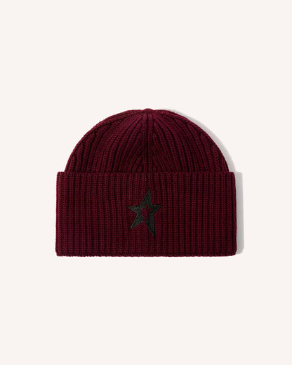 Perfect Moment Knitted Wool Ribbed Star Beanie