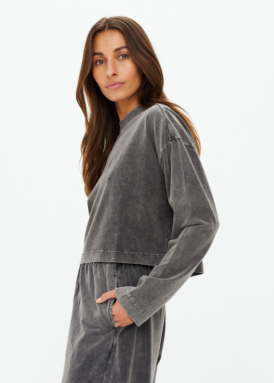 The Upside Soho Cropped Long Sleeve Top