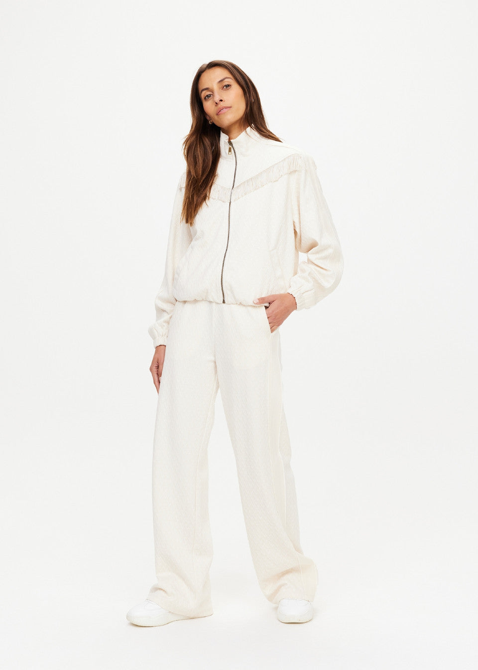 The Upside Bow N Arrow Fringe Zip Jacket