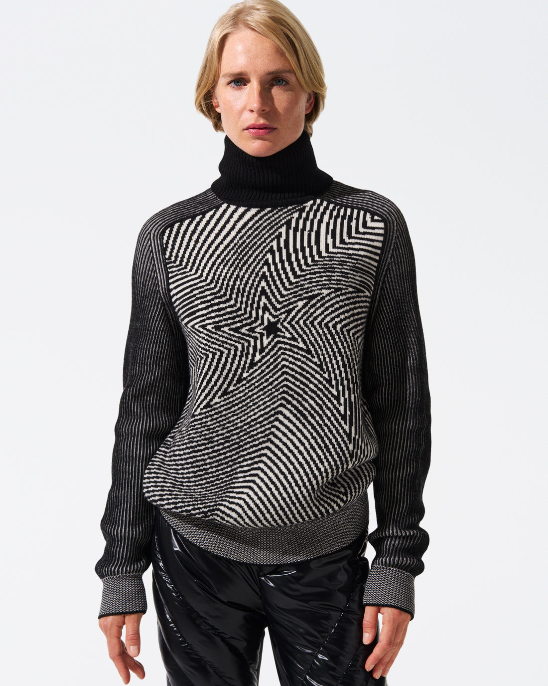 Perfect Moment Wavy Star Roll Neck Sweater