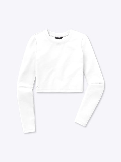 Cuts Long Sleeve Tomboy Tee Cropped