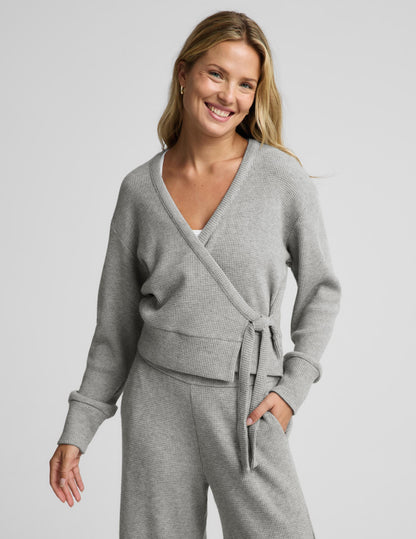 Beyond Yoga Rest Day Waffle Wrap Pullover