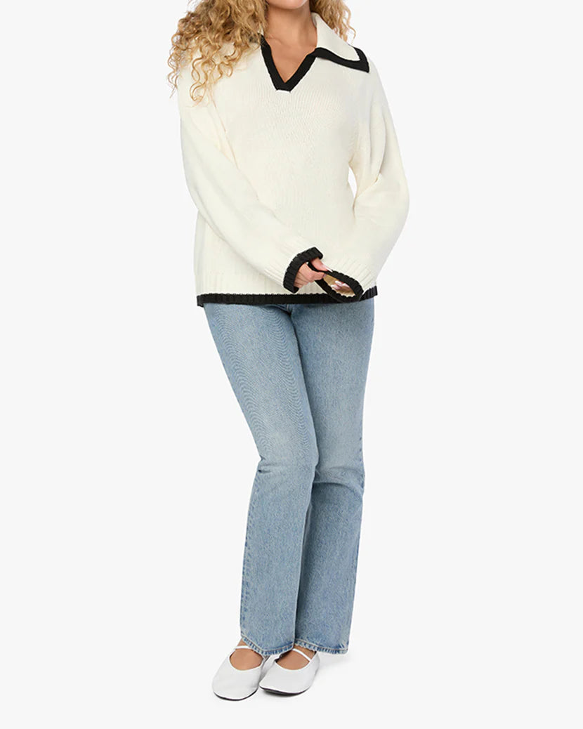 WeWoreWhat Collar V Neck Sweater