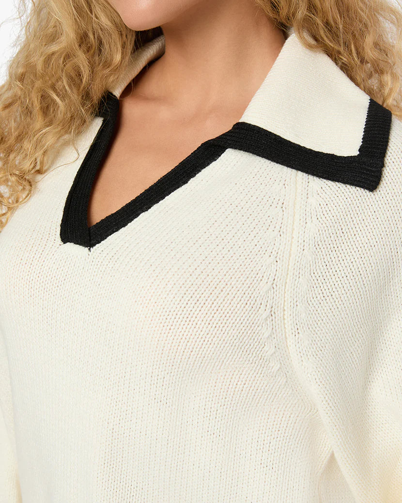 WeWoreWhat Collar V Neck Sweater